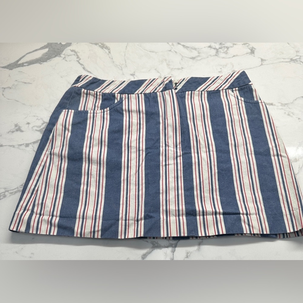 Trina Turk Los Angeles Blue Striped Mini Skirt Size 4